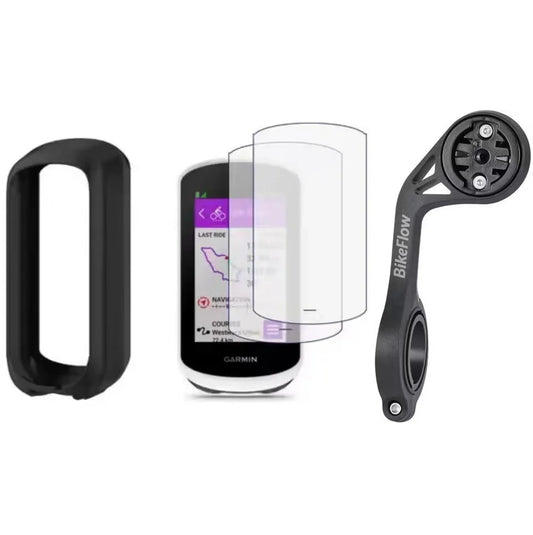 Pack Accessoires Garmin Edge Explore 2 (2 écran de protections + Housse + Support déporté XL optimisé Explore 2)