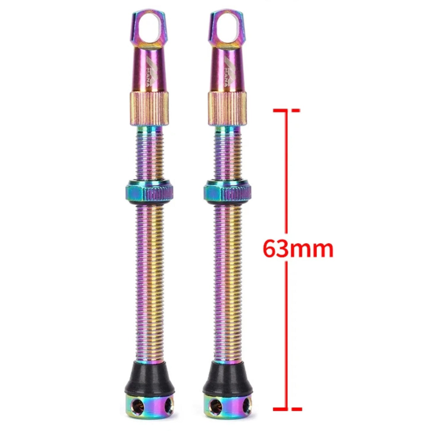 Paire de valves tubeless Presta 63 mm
