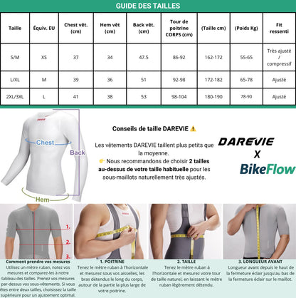 Sous-maillot à manches longues DAREVIE Knitting LS – Blanc