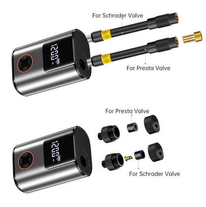 Mini compresseur électrique /Pompe électrique vélo 150 PSI - 6000 mAh - écran LCD