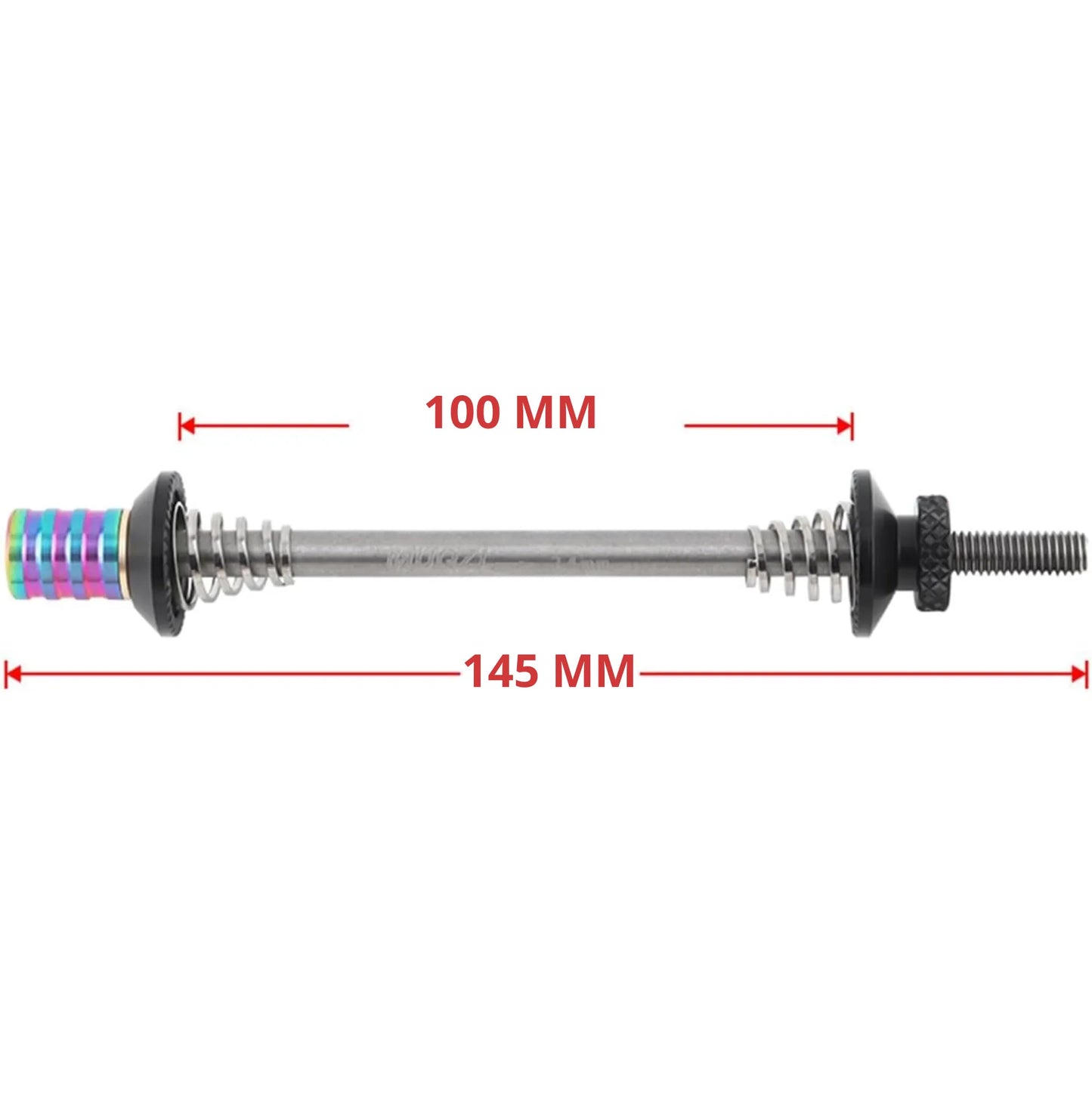 Axe de roue arrière à serrage rapide vélo – Alliage titane/aluminium, 100 mm