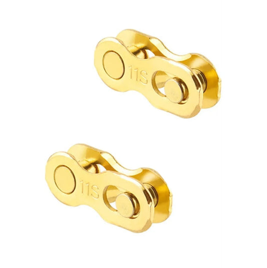 Lot de 2 attaches rapides chaîne vélo 11 vitesses – Magic Link Connector doré