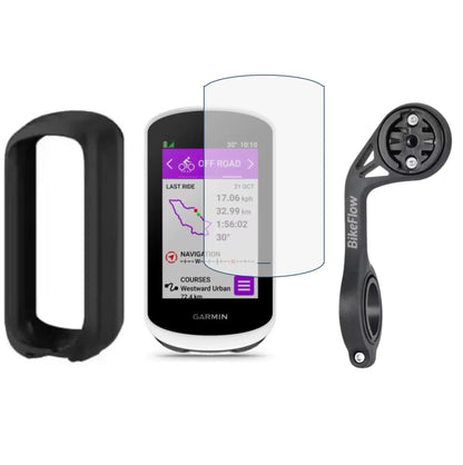 Pack accessoires Garmin Edge Explore 2 – Housse silicone + Verre trempé + Support déporté XL