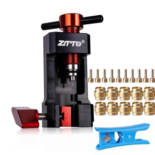 Outil d’insertion et de coupe pour durites de freins hydrauliques vélo – Aluminium + 10 aiguilles SRAM