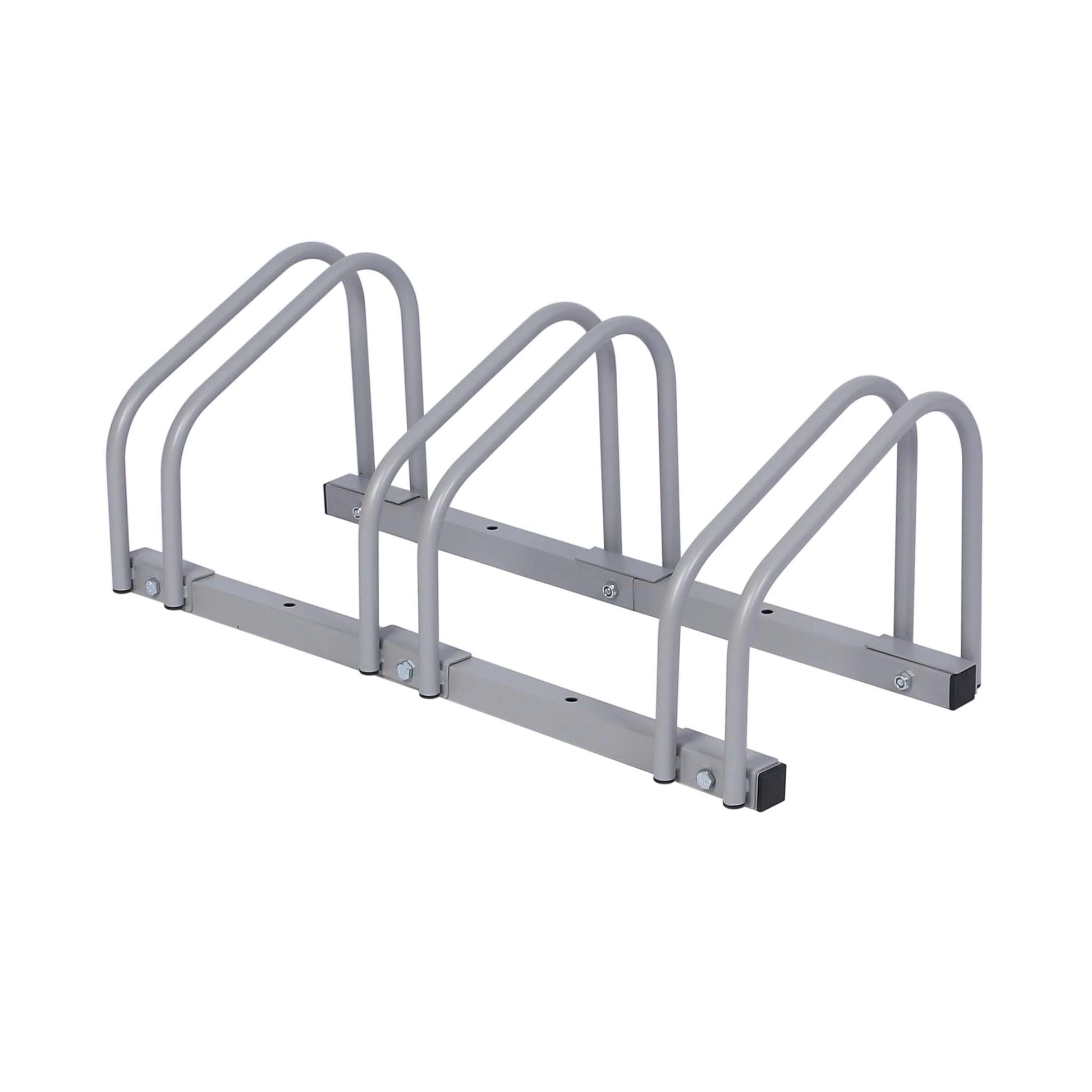 Râtelier pour 3 vélos -  Extensible, Montage au sol, Support bicyclette en acier galvanisé A3