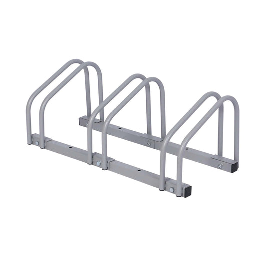 Râtelier pour 3 vélos -  Extensible, Montage au sol, Support bicyclette en acier galvanisé A3