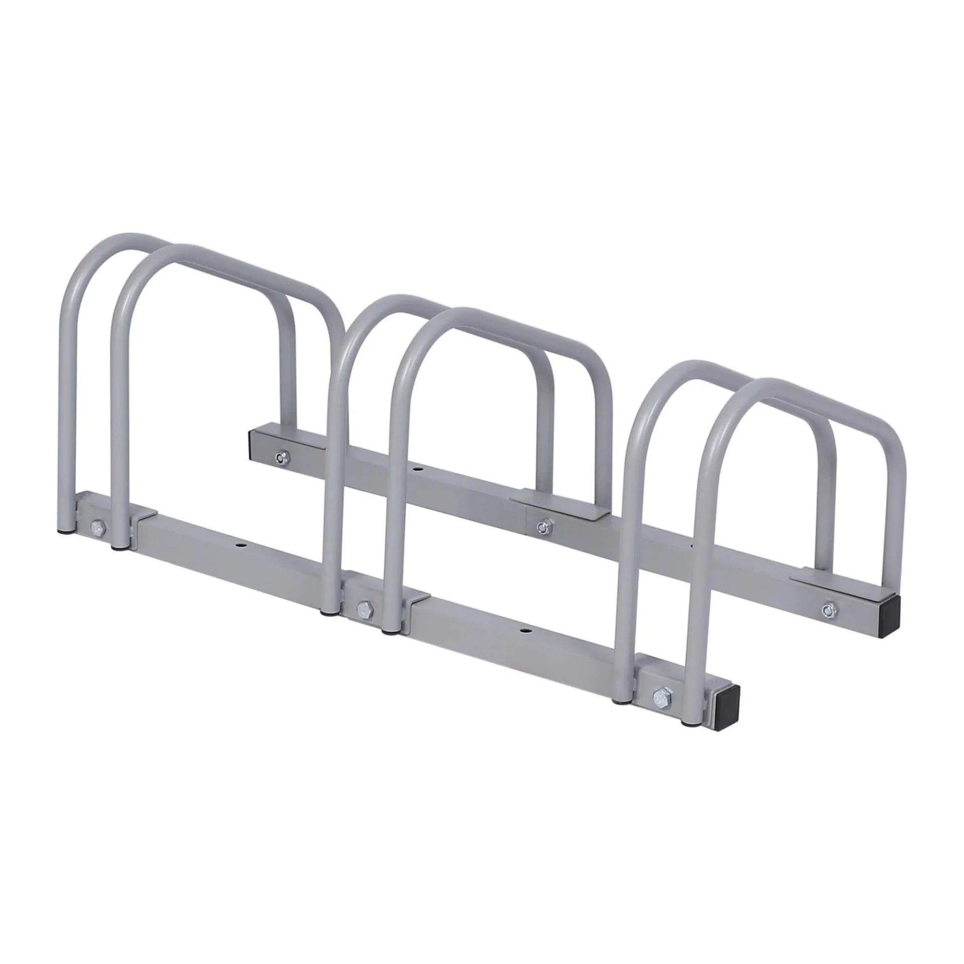 Râtelier pour 3 vélos -  Extensible, Montage au sol, Support bicyclette en acier galvanisé A3