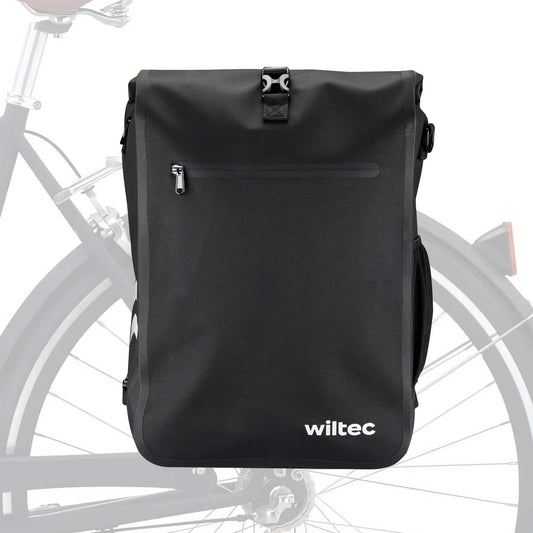 Sacoche/Sac à dos étanche pour porte-bagages noire – capacité de 25 L – Avec compartiment pour ordinateur