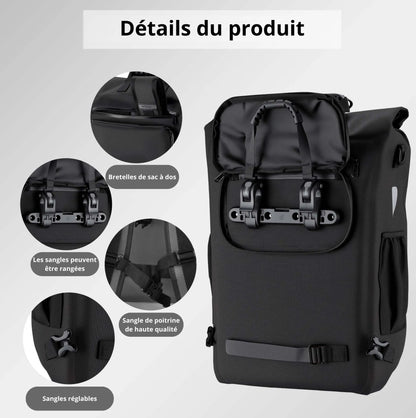 Sacoche sac à dos Wiltec 20 L – Étanche, polyvalente et parfaite pour les trajets à vélo Bikeflow