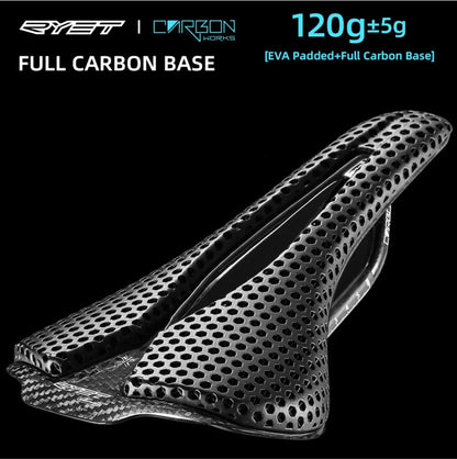 Selle vélo RYET Ultimate – Carbone intégral – 250x140 mm – 115 g – Rails 7x9 mm