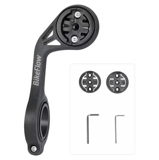 Support déporté XL bras allongé optimisé BikeFlow pour Garmin 1030/1040/1050 - Wahoo - Bryton + fixation éclairage ou gopro