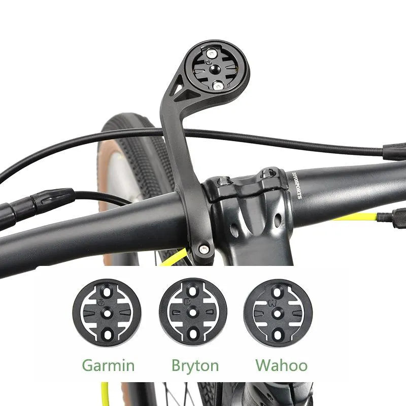 Support déporté XL bras allongé optimisé BikeFlow pour Garmin 1030/1040/1050 - Wahoo - Bryton + fixation éclairage ou gopro