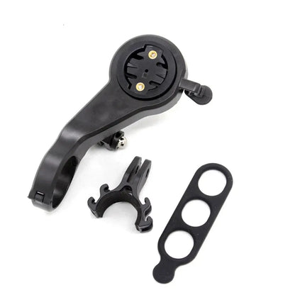 Support déporté vélo 4-en-1 compatible Garmin, Cateye, Bryton – Compteur, sonnette, éclairage, GoPro