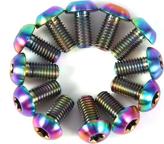 Vis Torx T25 pour disque de frein – Acier inox – M5×9 mm – Multicolore – 12 pièces