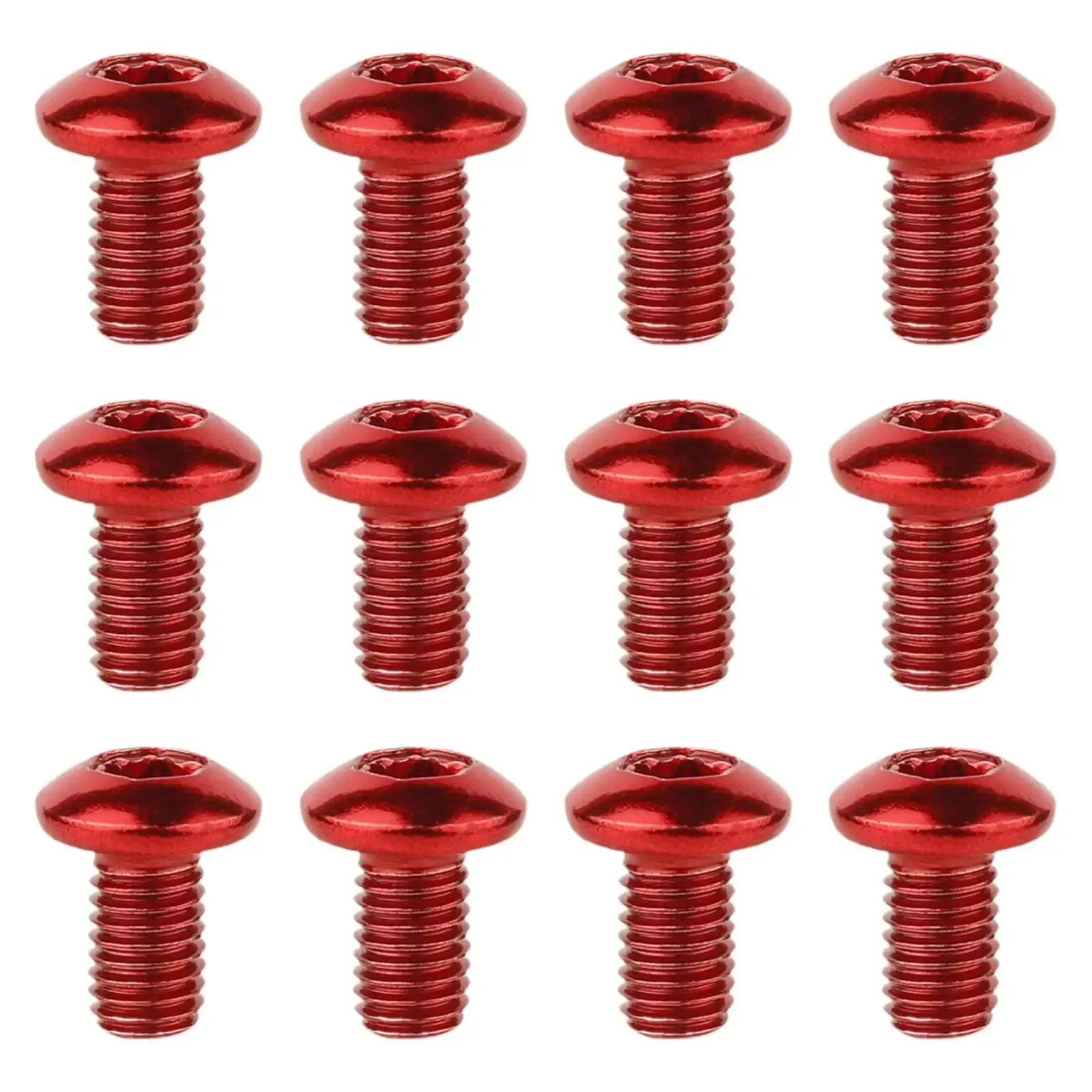 Vis Torx T25 pour disque de frein – Acier inox – M5×9 mm – Rouge – 12 pièces