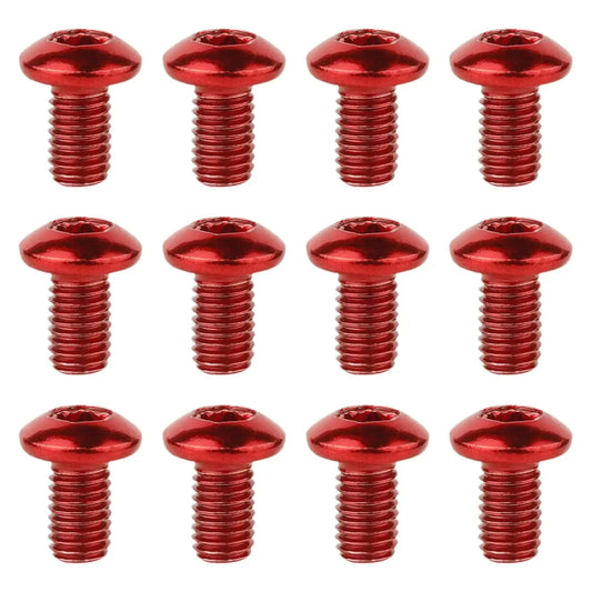 Vis Torx T25 pour disque de frein – Acier inox – M5×9 mm – Rouge – 12 pièces