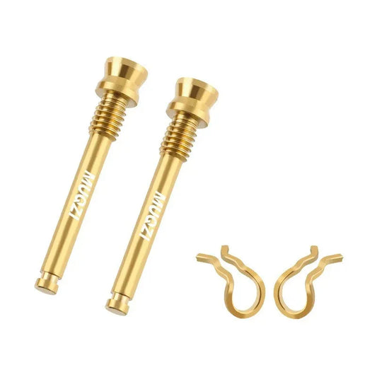Vis étrier de frein à disque – Titane M4×26 mm – Doré – 2 pièces + clips – Route &amp; VTT