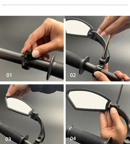 Lot de 2 Rétroviseur de guidon de vélo réglable – Vision large et rotation à 360°
