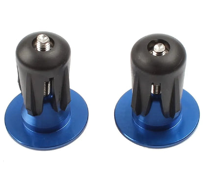 Bouchons de cintre vélo - Alliage AL6061 - 22 à 24 mm - Vis M4 - Bleu - 19 g/paire