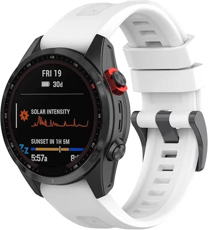 Bracelet de montre en silicone – Compatible Garmin et COROS - Blanc
